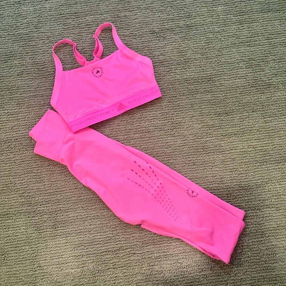 Adidas Stella McCartney Bright Pink High Impact Workout Set